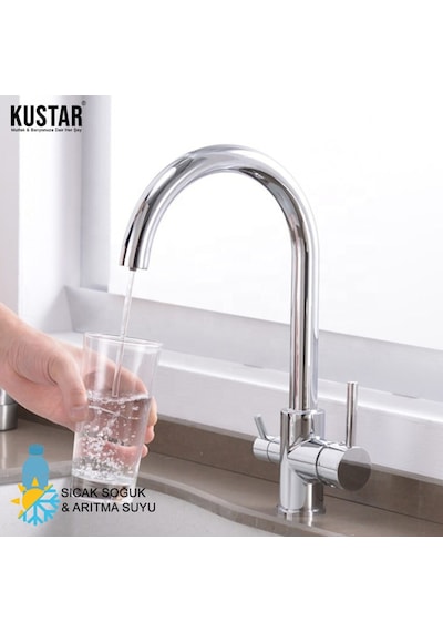 Kuğu Model Arıtma Çıkışlı Mutfak Eviye Bataryası