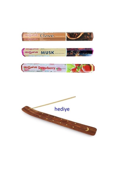 Northcity 3 Paket 20 Çubuklu Tütsü Musk - Clove - Strawberry - Kayık Hediyeli