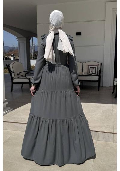 Rabia Şamlı Bade Elbise Küf Yeşili Normal