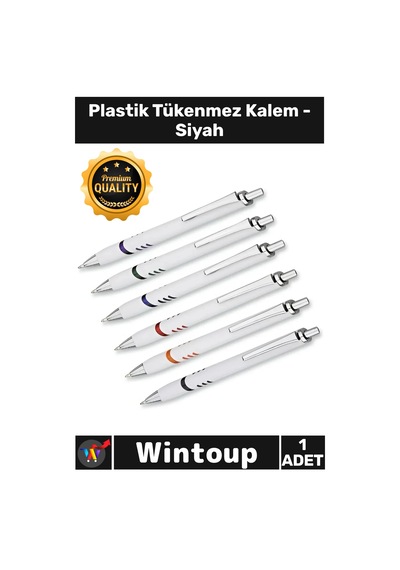 Kalem Ofis Kırtasiye Okul Ergonomik Şık Tasarım Canlı Yazım Hızlı Plastik Tükenmez Kalem Siyah