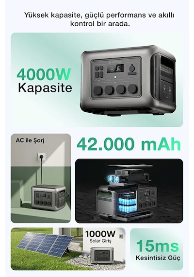 Taşınabilir Güç İstasyonu 4000 Watt