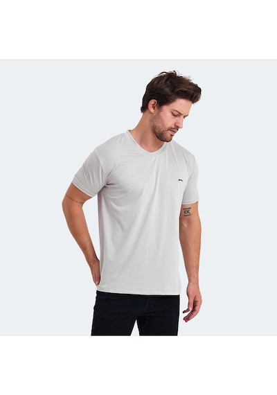Slazenger KATRIINA Erkek V Yaka Bej Tişört