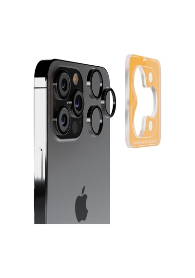 Piili Apple iPhone Uyumlu 15 Pro / 15 Pro Max Hd Kamera Lens Koruyucu - Titanyum Çerçeveli
