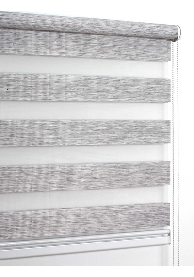 Buperde Açık Gri Eko Bambu Zebra Stor Perde