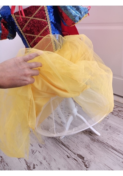 Watca Butik Çocuk Sarı Pamuk Prenses Kostüm Seti 2 -12 Yas Kırmızı Mavi Sarı