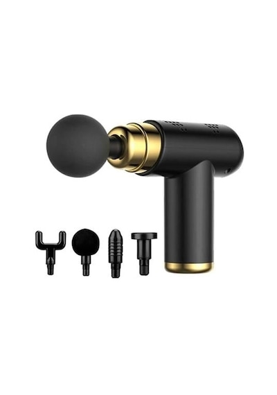 Marydien 4 Başlıklı Usb Şarj Olabilen Masaj Tabancası Siyah