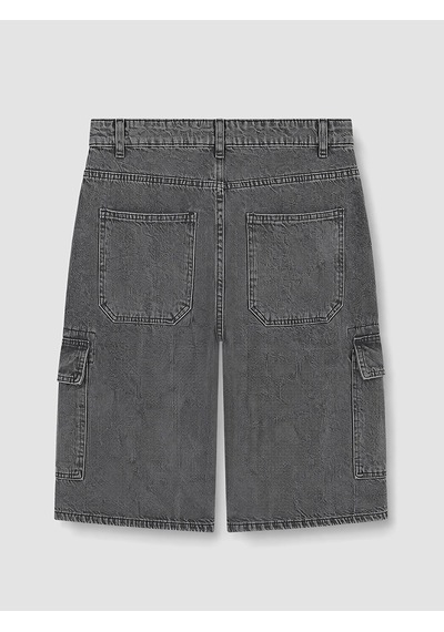 Lcw Jeans Antrasit Loose Fit Kargo Cepli Erkek Jean Şort