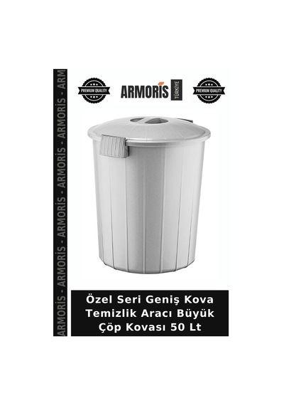 Özel Seri Geniş Kova Temizlik Aracı Büyük Çöp Kovası 50 Lt Çok Renkli