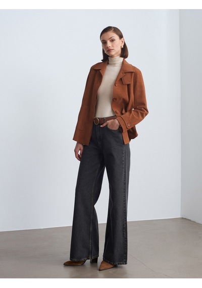 Dilvin 60778 Süet Ceket-camel Camel