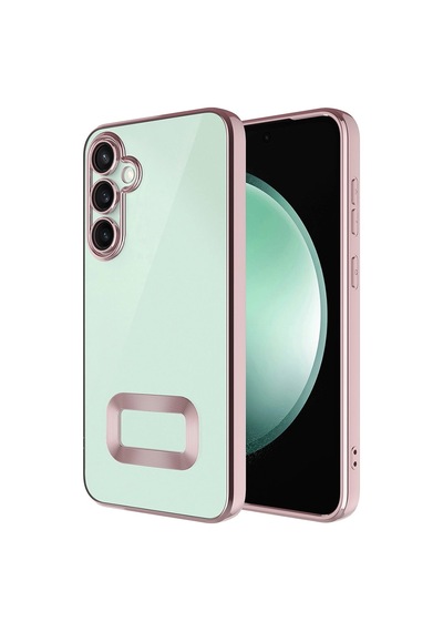 Samsung Uyumlu Galaxy A16 Kılıf Kamera Korumalı Logo Gösteren Zore Omega Kapak Rose Gold