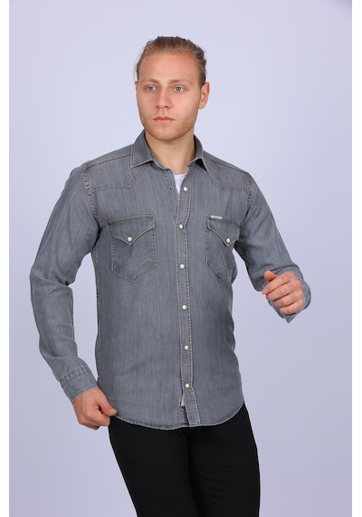 Tousus Slim Fit Western Kot Erkek Gömlek Slm-2019-tss Gri