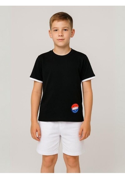 Çocuk Pamuklu Oversize Kalıp T-shirt-16012 SIYAH