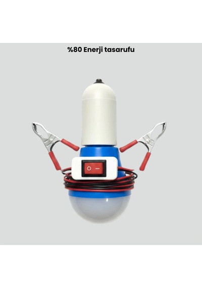 12v Kablolu Led Ampul Anahtarlı Akü Bağlantılı Aydınlatma