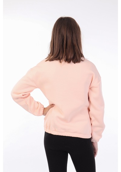 Toontoy Kız Çocuk Baskılı Sweatshirt Pudra