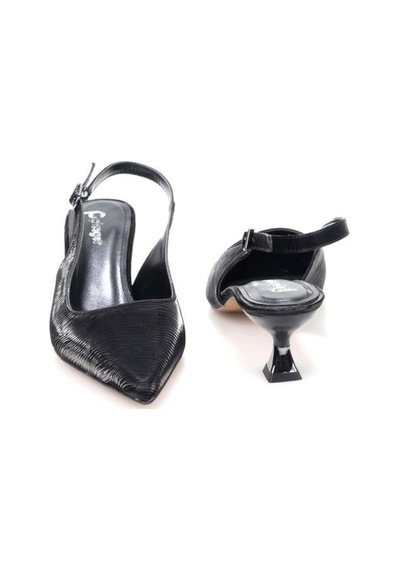 Pisagor Ps-31960 Kadın 4 Cm Arkası Açık Ayakkabı siyah