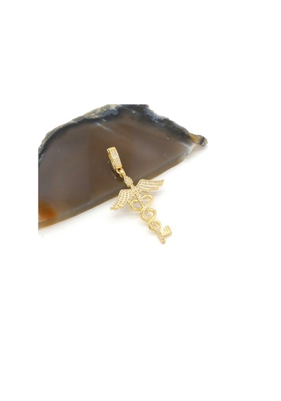 Ajda Charm Çelik Altın Kaplama Kadın Taşlı Melek Model-chr-127 Gold