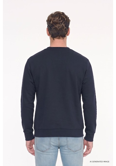 AC&Co / Altınyıldız Classics Standart Fit Normal Kesim Pamuk Bisiklet Yaka Erkek Sweatshirt Lacivert