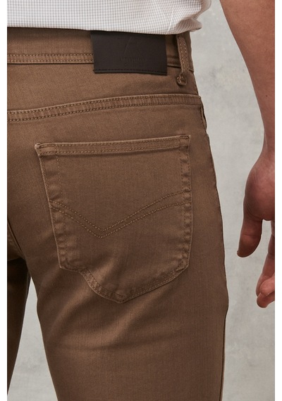AC&Co / Altınyıldız Classics Erkek Vızon 360 Derece Her Yöne Esneyen Slim Fit Dar Kesim Pamuklu Rahat Pantolon Vızon Vizon