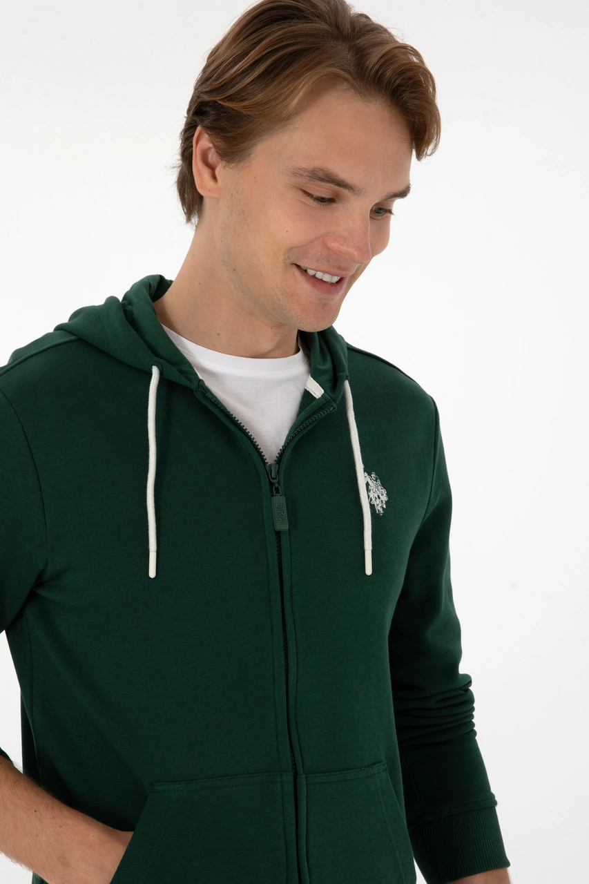 U.S. Polo Assn. Erkek Koyu Yeşil Örme Hırka 50313748-VR079