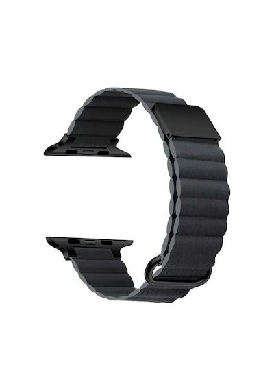 Watch 44mm Uyumlu Krd-78 Pu Deri Kordon Strap Kayış Mkst- Koyu Gri