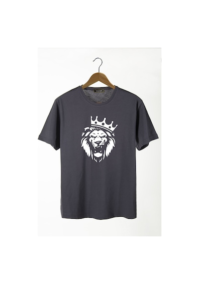 Erkek Antrasit Aslan Önü Baskılı Bisiklet Yaka Oversize Rahat Kalıp Basic T-shirt 22y-3400761-2 Antrasit Erkek Antrasit Aslan Önü Baskılı Bisiklet Yaka Oversize Rahat Kalıp Basic T-shirt 22y-3400761-2 Antrasit
