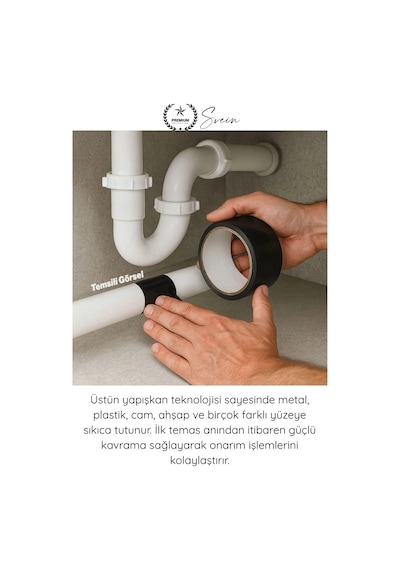 Tamirbandı Duct Tape Tamir Bandı Bez Siyah Güçlü Yapışkan Suya Dayanıklı Uv Dirençli Onarım İzolasy