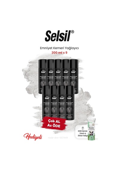 Selsil 9'lu Emniyet Kemeri Yağlayıcı 200 Ml Ve Rosıe