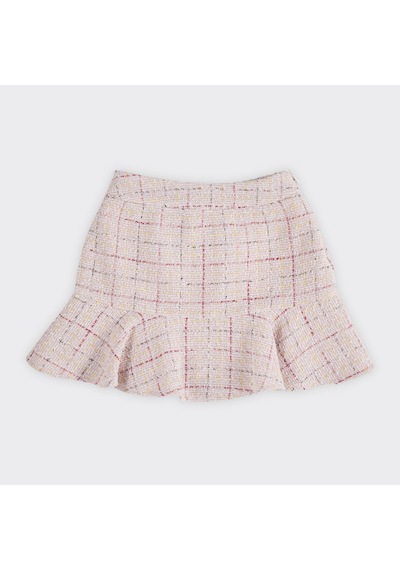Panço Kız Çocuk Tüvit Pudra Etek Pembe