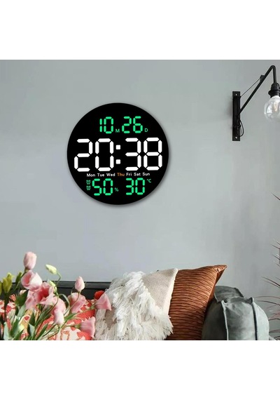 Homyl Led Duvar Saati, Dijital Saat, Çocuklar Yetişkinler Yeşil