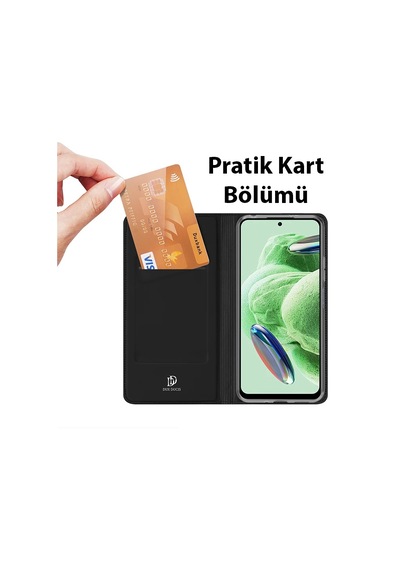 Dux Ducis Xiaomi Poco X5 5g Kılıf Skin Pro Series Flip Cover Kapaklı Kılıf- 5775 Lacivert