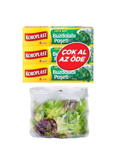 3&apos Lü Çok Al Az Öde Ekonomik Paket Orta Boy 60&apos Lı Buzdolabı Poşeti, Sızdırmaz & Bpa İçermez Gıda Saklama Torbası, Et, Tavuk, Balık, Sebze, Meyve, Çorba, Sos, Peynir, Kuruyemiş, Sandviç