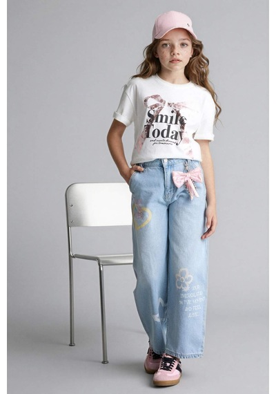 Defacto 26y801002477 Ekru Kız Çocuk T-shirt G1768a8/er85 Ekru