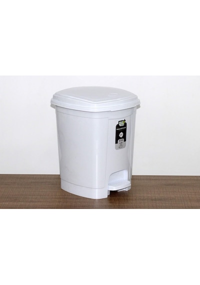 Polytime Pedallı Basmalı Çöp Kutusu Kovası / Çıkarılabilir İç Kovalı / Beyaz / 32 Litre / 47x35x35 Cm.