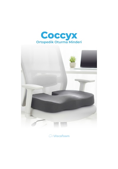 Viscofoam Ortopedik Oturma Minderi Hemeroid Kuyruk Sokumu Coccyx Oturma Minderi Visco Minder Gri