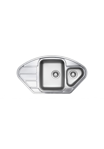 Ukinox Lotus LT915 Modeli 1.5 Gözlü Köşe Paslanmaz Çelik Dekorlu Eviye