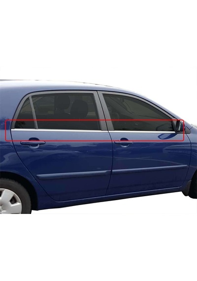 Corolla Uyumlu 9 E120 Cam Çıtası 4 Prç  Krom 2003-2007