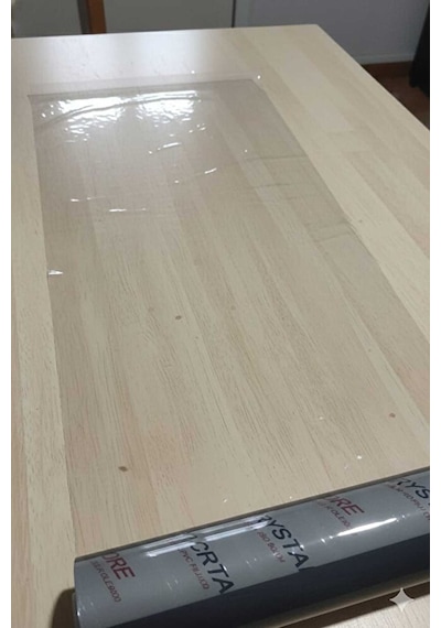 Şeffaf Pvc Masa Örtüsü Kaymaz Su Geçirmez Masa Koruyucu 1.4 Milim Beyaz