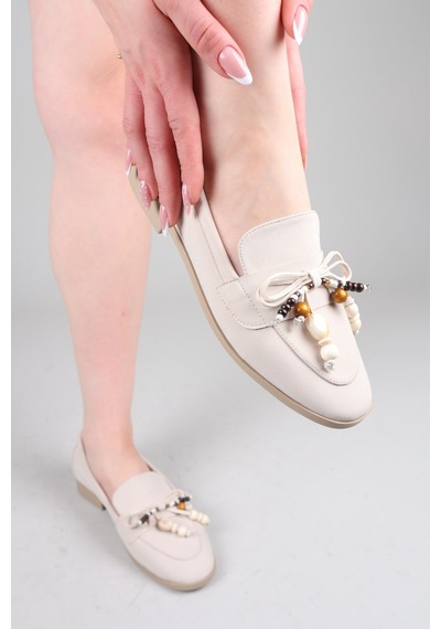 Birikon Reyes Boncuklu Loafer Ten-8758 Ten