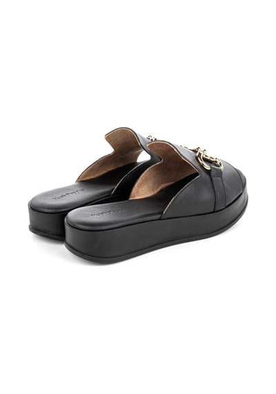 Hush Puppies Asan 624219 Hakiki Deri Kadın Terlik Siyah Siyah