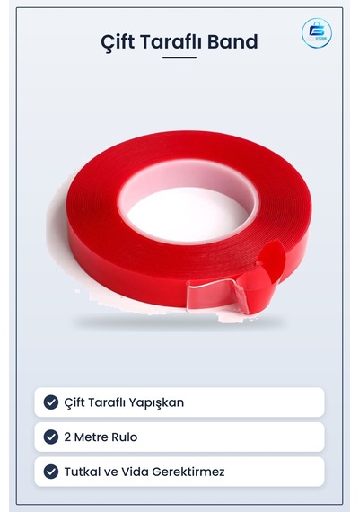 Çift Taraflı Yapışkanlı Silikon Bant 2 Metre Pratik Yapıştırma Ba