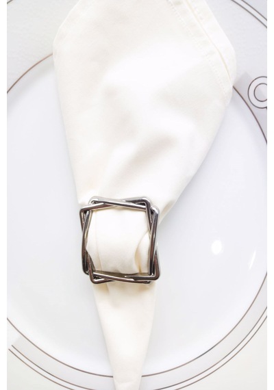 6 Adet Silver Square Metal Peçete Halkası