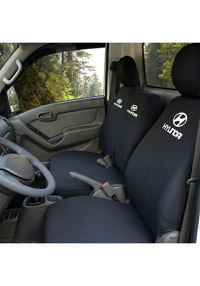 Hyundai H-100 Siyah Penye Oto Koltuk Kılıfı - Marka Logo Baskılı