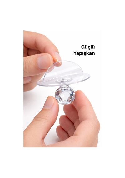 1 Adet Dolap Çekmece Tutacağı Pratik Yapışkanlı Kristal Mobilya Topuzu Komidin Çekmece Kulpu