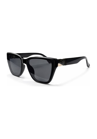 Kurven Siyah Retro Kare Kemik Çerçeve Gold Detaylı Unisex Uv400 Vintage Retro Güneş Gözlüğü