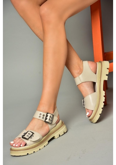 Fox Shoes S996074009 Bej Kadın Sandalet Bej
