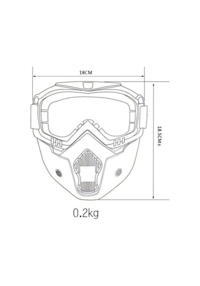 Ebakbak Cross Motosiklet Bisiklet Gözlüğü Açık Kask Maskesi Süngerli Bant Lastikli Jet Maske Ayna Cam Siyah