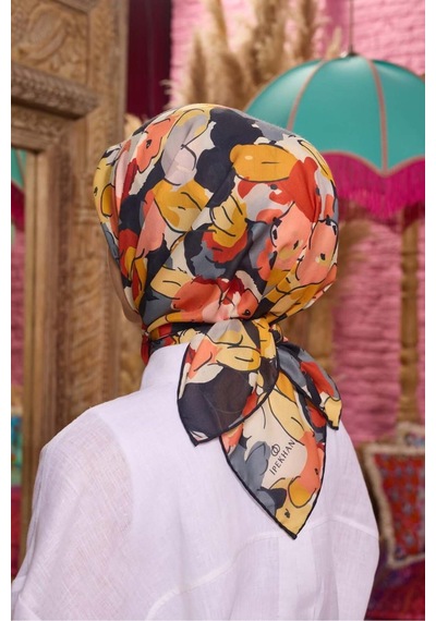 İpekhan Marrakech Koleksiyon Soft Eşarp 1209 - 08 Gri/sarı Gri-sarı-08