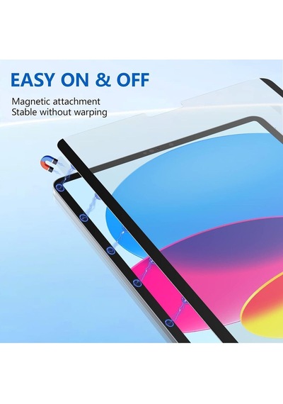 Apple Uyumlu iPad 10. Nesil 10.9 Inç Ekran Koruyucu Magnetic Mıknatıslı Kağıt Hissiyatlı