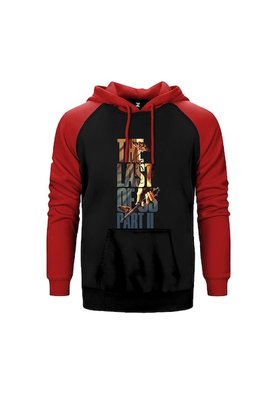 The Last Of Us 2 Butterfly Kırmızı Renk Reglan Kol Kapşonlu Sweatshirt Kırmızı