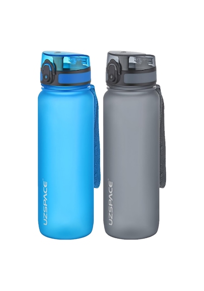 Uzspace 2'li Tritan Matara Seti 800 Ml 14 Farklı Renk Seçeneği Fiftyfifty-3053seta Mavi - Gri